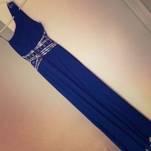 Royal Blue backless gown